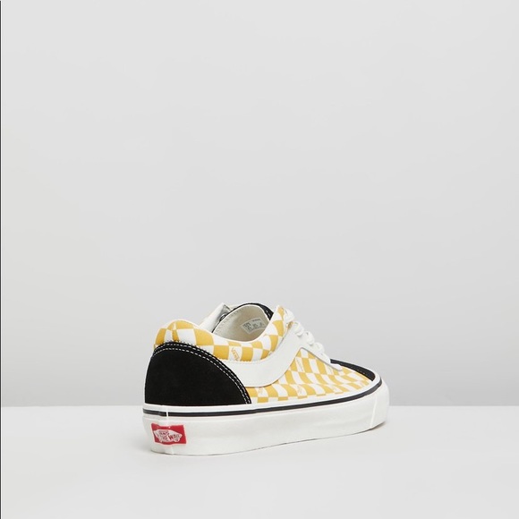 Vans Bold Ni Checkerboard Yellow Sneakers Black/Mango Mojito Retro Reissue - Picture 6 of 16
